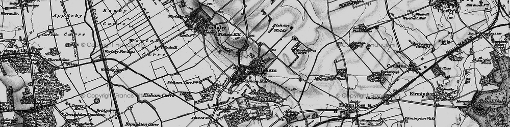Old map of Elsham in 1895