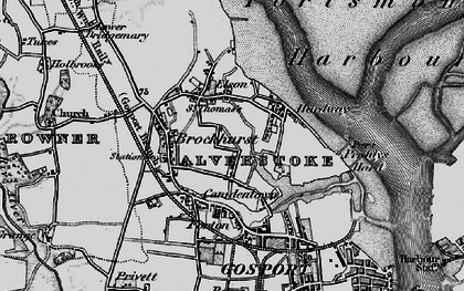 Old map of Elson in 1895