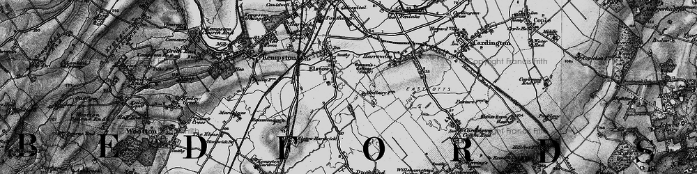 Old map of Elstow in 1896