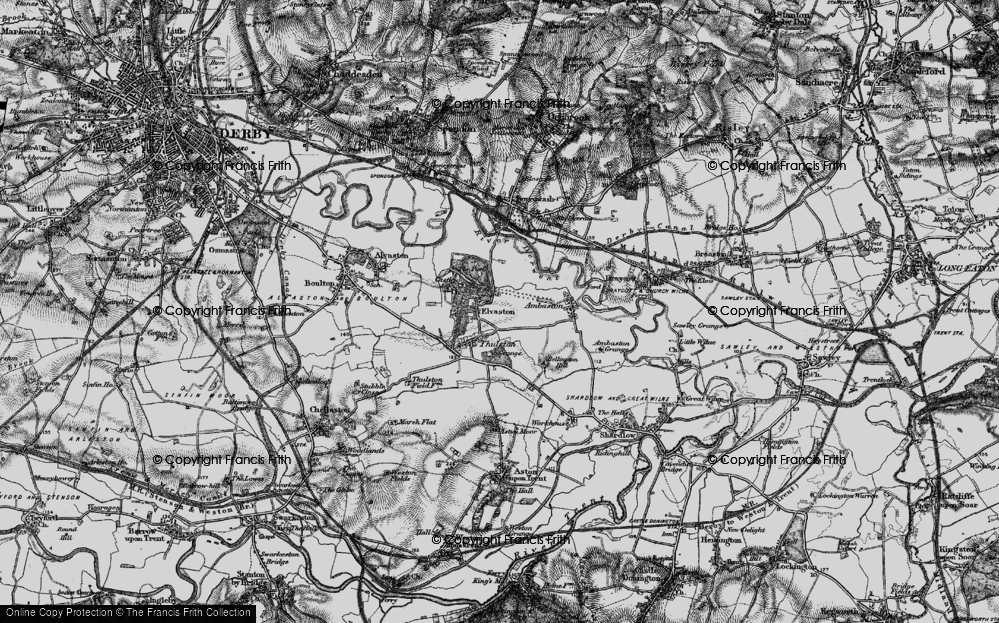 Old Map of Elvaston, 1895 in 1895