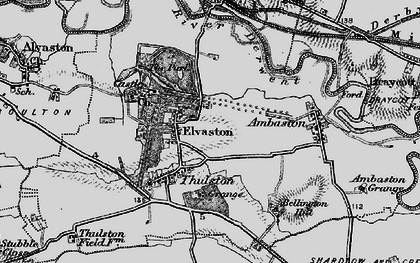 Old map of Elvaston in 1895