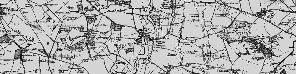 Old map of Elvington in 1898