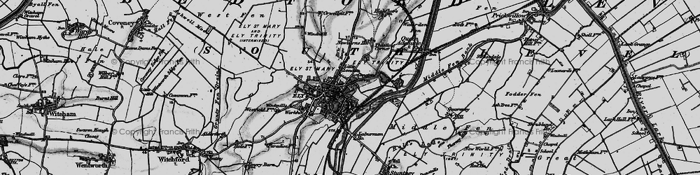 Old map of Ely in 1898