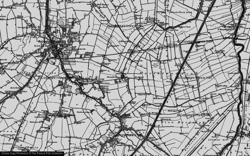 Old Map of Emneth Hungate, 1893 in 1893