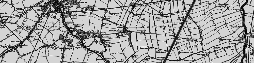 Old map of Emneth Hungate in 1893