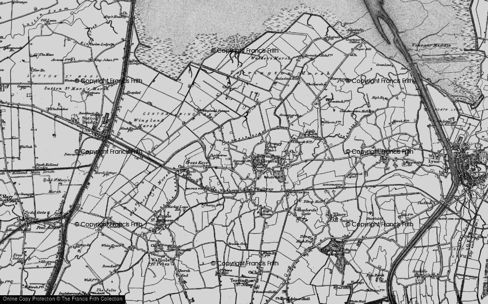 Old Map of Historic Map covering Wingland Grange in 1893