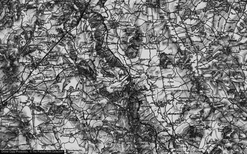 Old Map of Historic Map covering Brockhill Wood in 1898
