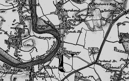 Old map of Epney in 1896