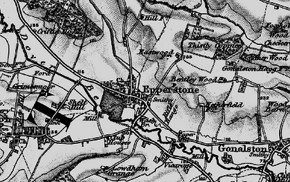 Old map of Epperstone in 1899