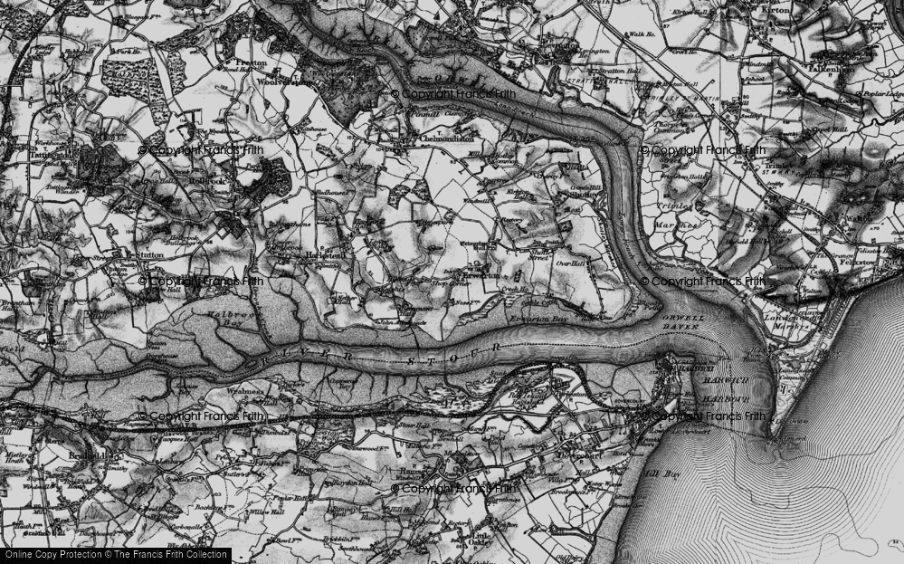 Old Map of Erwarton, 1896 in 1896