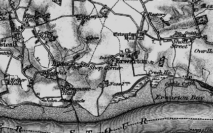 Old map of Erwarton in 1896