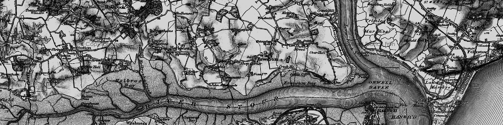 Old map of Erwarton in 1896