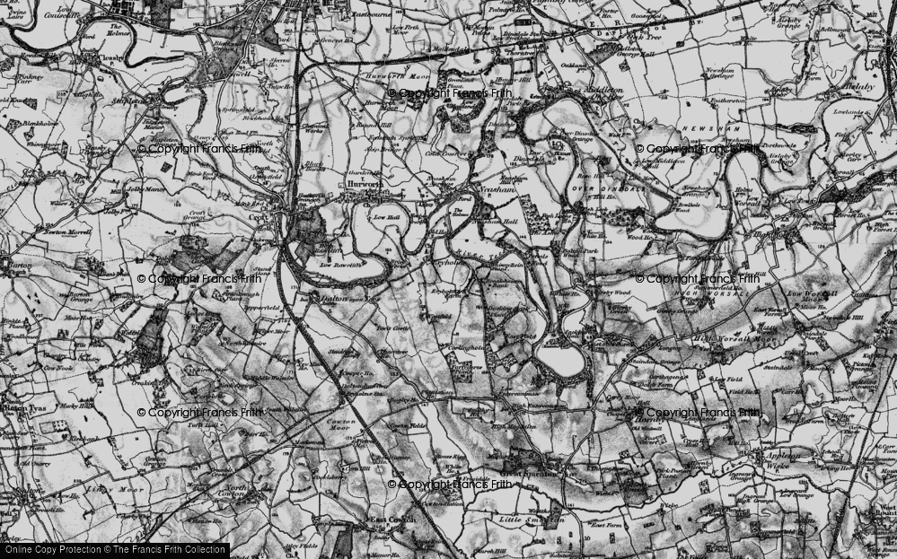 Old Map of Eryholme, 1898 in 1898