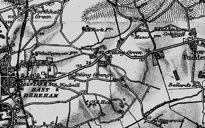 Old map of Etling Green in 1898
