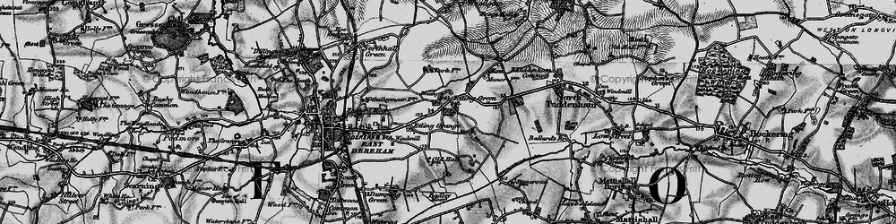 Old map of Etling Green in 1898