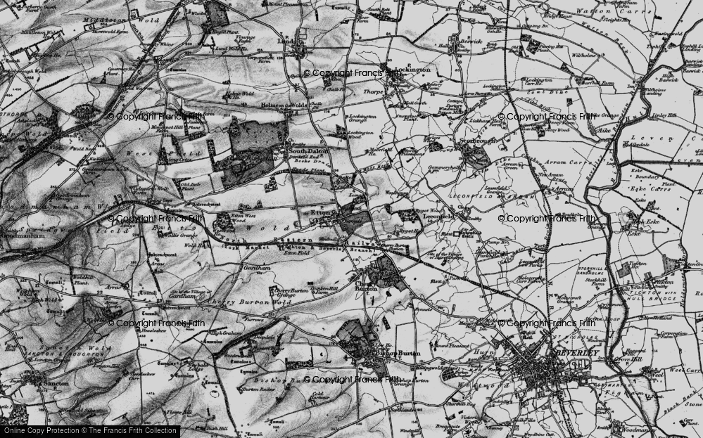 Old Map of Historic Map covering Leman Wood in 1898