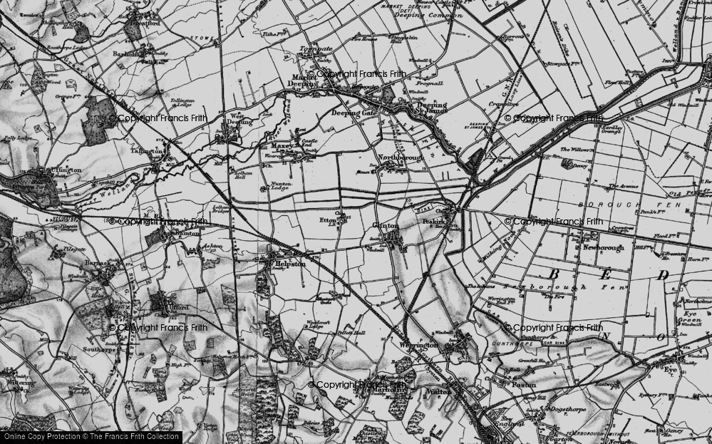 Old Map of Etton, 1898 in 1898