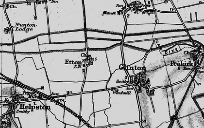 Old map of Etton in 1898