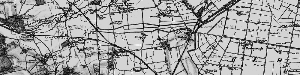 Old map of Etton in 1898