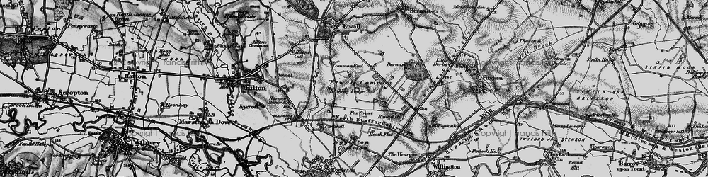 Old map of Etwall Common in 1897