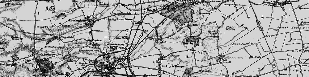 Old map of Evedon in 1895