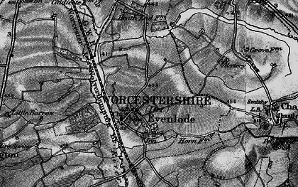 Old map of Evenlode in 1896