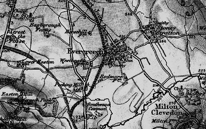 Old map of Evercreech in 1898