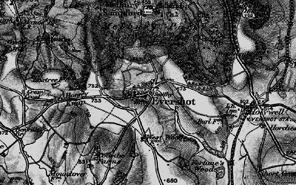 Old map of Evershot in 1898