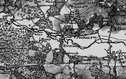 Old map of Eversley in 1895