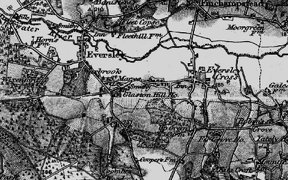 Old map of Eversley Centre in 1895