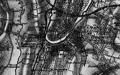 Old map of Evesham in 1898