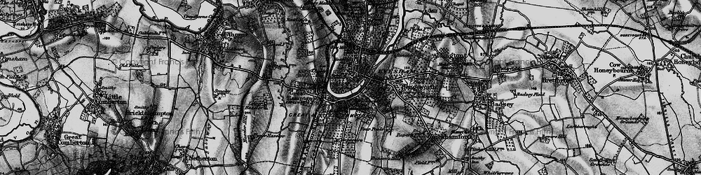 Old map of Evesham in 1898