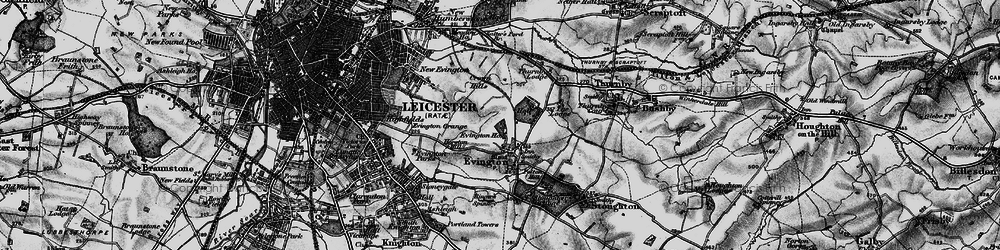 Old map of Evington in 1899