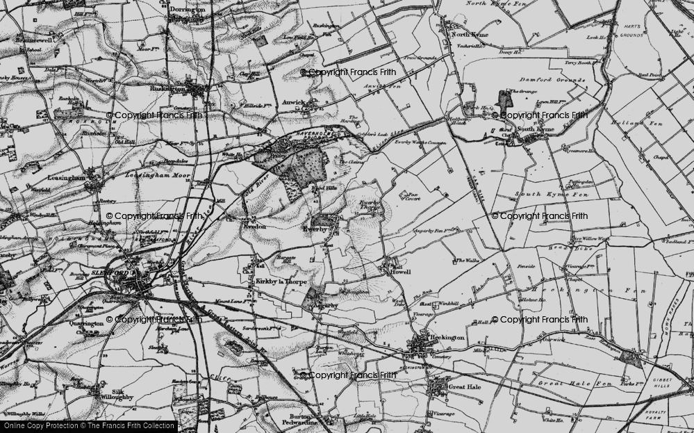 Old Map of Ewerby, 1898 in 1898