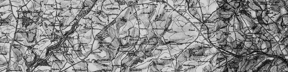 Old map of Bovey in 1895