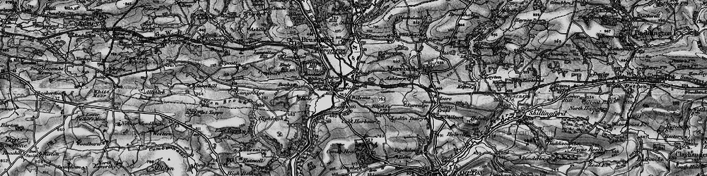 Old map of Exebridge in 1898