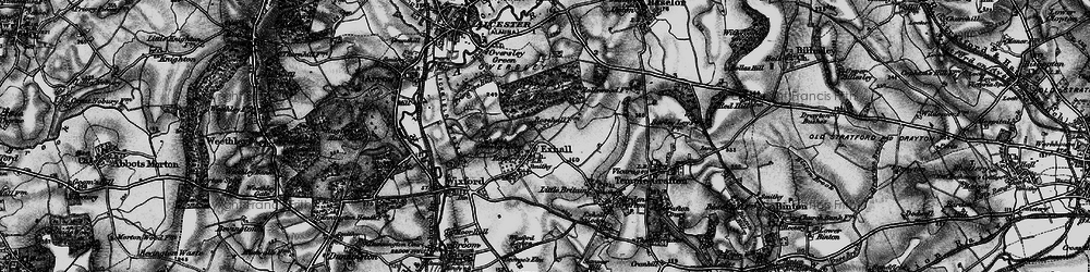 Old map of Exhall in 1898