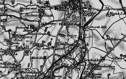 Old map of Exhall in 1899