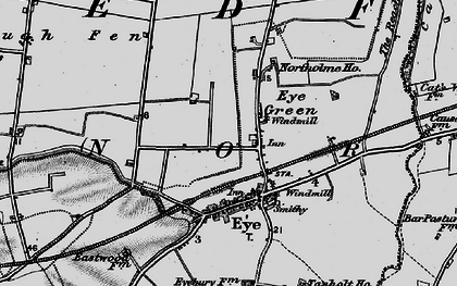 Old map of Eye Green in 1898