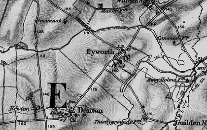 Old map of Eyeworth in 1896