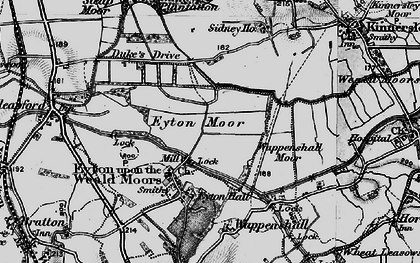 Old map of Eyton upon the Weald Moors in 1899