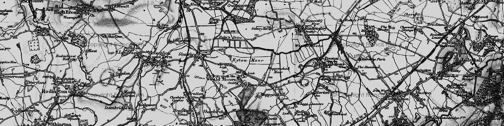 Old map of Eyton upon the Weald Moors in 1899