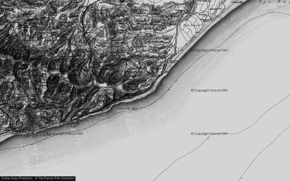 Old Map of Fairlight Cove, 1895 in 1895