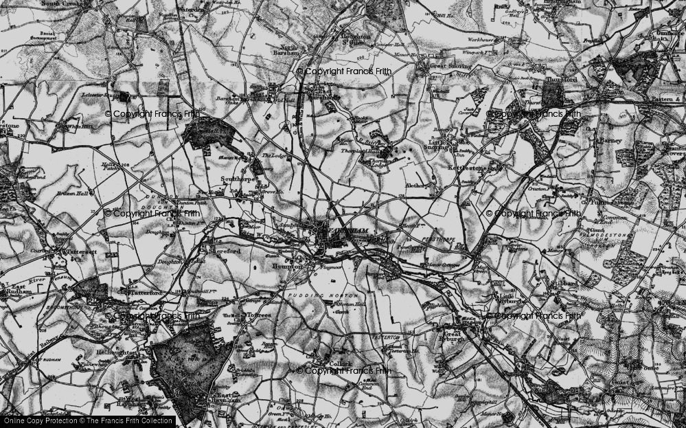 Old Map of Fakenham, 1898 in 1898