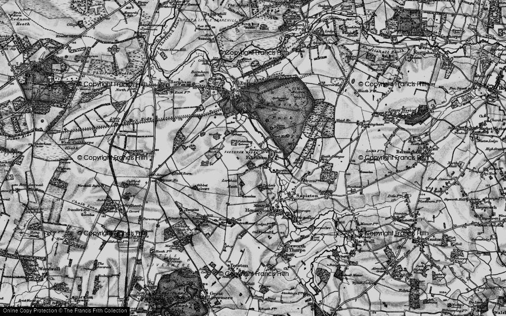 Old Map of Fakenham Magna, 1898 in 1898