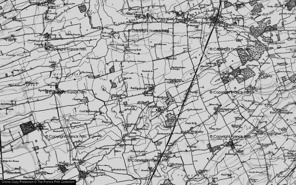 Old Map of Historic Map covering Buslingthorpe Wood in 1899