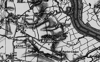 Old map of Falkenham Sink in 1895