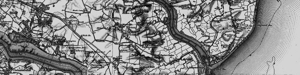 Old map of Falkenham Sink in 1895