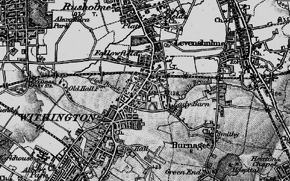 Old map of Fallowfield in 1896