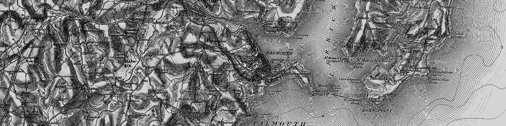 Old map of Falmouth in 1895